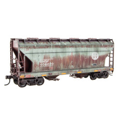 HO Scale Weathered BNSF (Reprint) 2-Bay Covered Hopper Kit