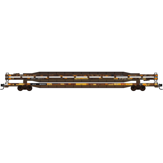 N Scale TTX Weathered w/ Wrecked Flat Cars Load Kit