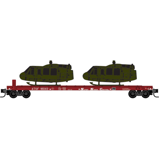 PRE ORDER: N Atchison, Topeka and Santa Fe 2-Pack with Helicopter Load PRE ORDER: N Atchison, Topeka and Santa Fe 2-Pack with Helicopter Load