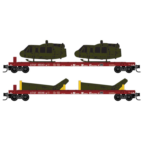 PRE ORDER: N Atchison, Topeka and Santa Fe 2-Pack with Helicopter Load PRE ORDER: N Atchison, Topeka and Santa Fe 2-Pack with Helicopter Load