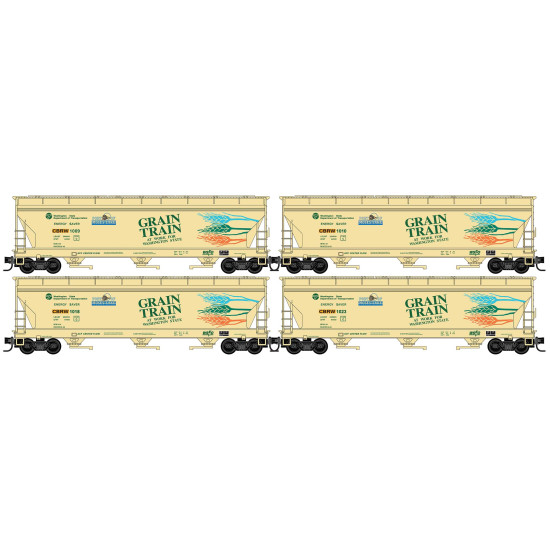 PRE ORDER: N CBRW Grain Train 4-Car Runner Pack #244 PRE ORDER: N CBRW Grain Train 4-Car Runner Pack #244
