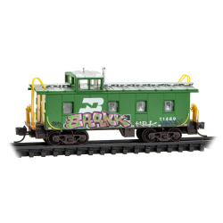 N Burlington Northern Christmas Graffiti Caboose