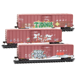 N BNSF Christmas Graffiti 3-Pack