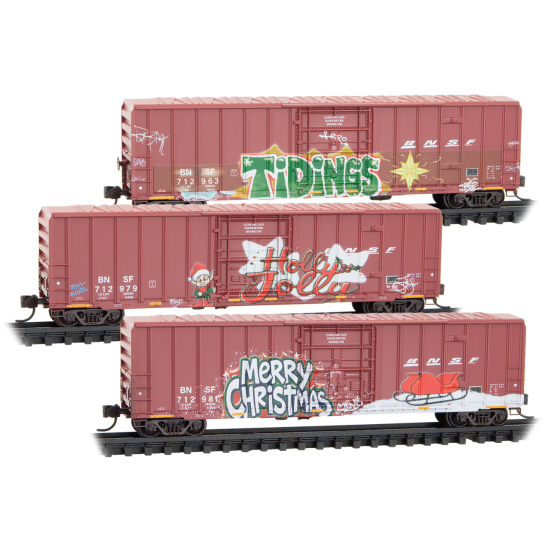 N BNSF Christmas Graffiti 3-Pack N BNSF Christmas Graffiti 3-Pack