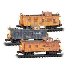 N Denver & Rio Grande Western® Weathered Caboose 3-Pack