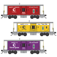 PRE ORDER: N Chessie Caboose 3-Pack #2 PRE ORDER: N Chessie Caboose 3-Pack #2