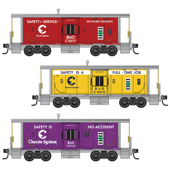 PRE ORDER: N Chessie Caboose 3-Pack #2 PRE ORDER: N Chessie Caboose 3-Pack #2