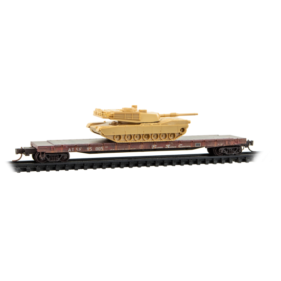 PRE ORDER: N ATSF Weathered 2-Pack w/ M1 Abrams Tank Kits