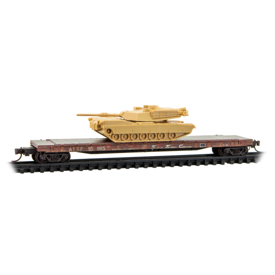PRE ORDER: N ATSF Weathered 2-Pack w/ M1 Abrams Tank Kits