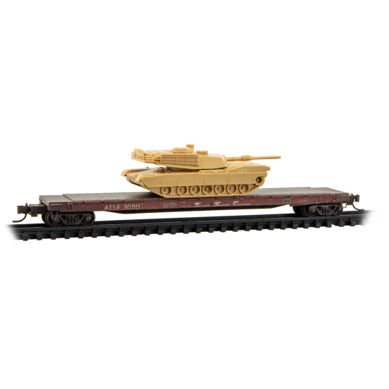 PRE ORDER: N ATSF Weathered 2-Pack w/ M1 Abrams Tank Kits