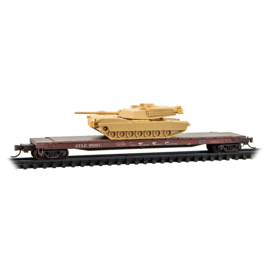 PRE ORDER: N ATSF Weathered 2-Pack w/ M1 Abrams Tank Kits
