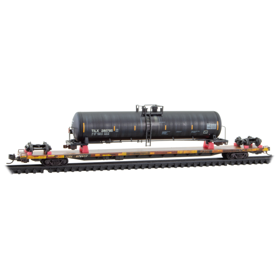 PRE ORDER: N Weathered TTX with “Wrecked” Tank Car Load Kit