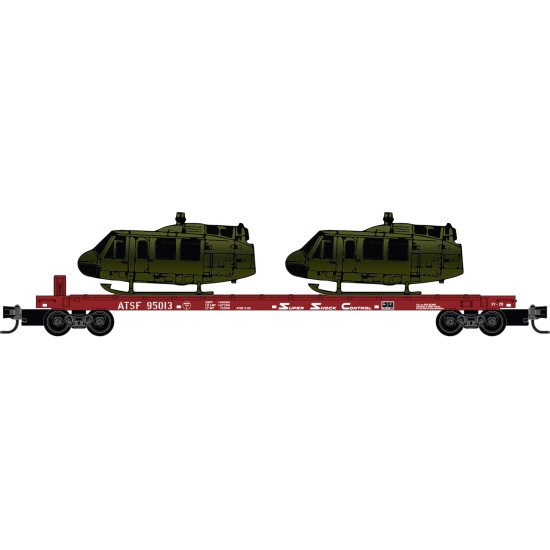 PRE ORDER: N Atchison, Topeka and Santa Fe 2-Pack with Helicopter Load