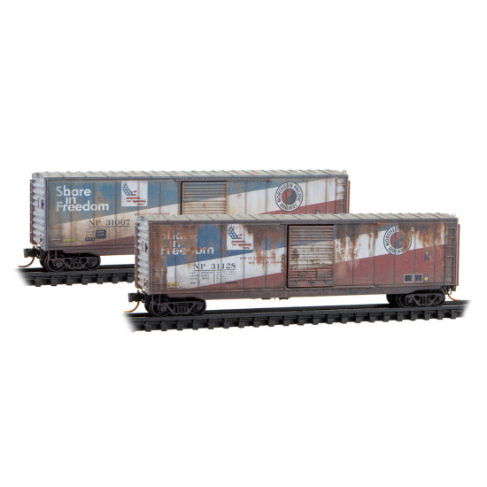 N Burlington Northern ex-Northern Pacific &ldquo;Share in Freedom&rdquo; Weathered 2-Pack