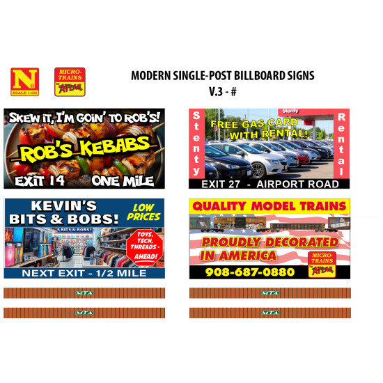 PRE ORDER: N Modern Single-Post Billboard #3