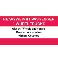 PS 6-whl Trk, w/o cplr, 36", Short offset bolster (1186) 1pr PS 6-whl Trk, w/o cplr, 36", Short offset bolster (1186) 1pr