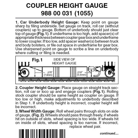 Coupler Height Gauge  (1055)