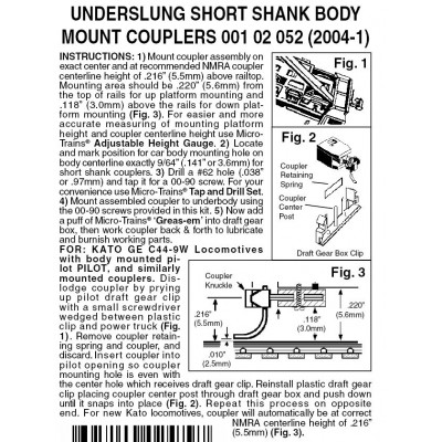 Assembled Underslung Short Shank BMC (2004-1) 2 pr.
