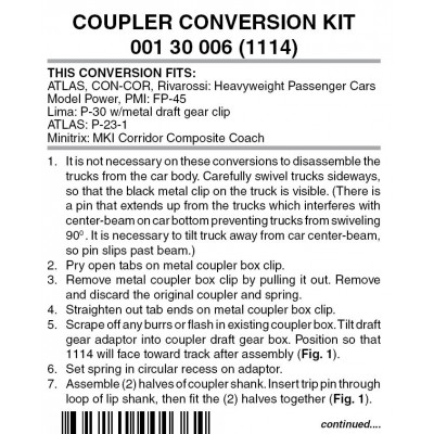 Locomotive Coupler Conversion Kit (1114)
