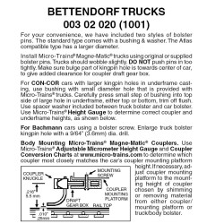 Bettendorf Trucks w/o couplers 1 pr (1001)
