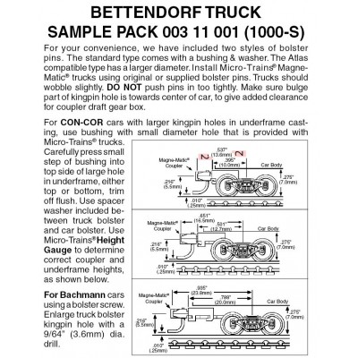 Bettendorf Trucks sampler pack 3 pr (1000-S)