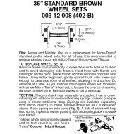 36" Standard Wheel Sets (Brown) 48 axles (402B)