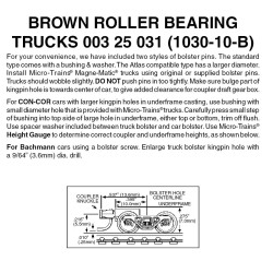 BROWN Roller Bearing w/ short ext. couplers 10pr (1030-10B)