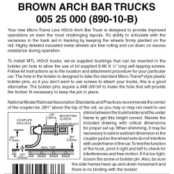 Arch Bar Trks, no cplr Brown 10 pr. (890-10B)