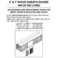 7' & 5' Wood L & R Doors (6 ea.)  (12 ea) (1096)